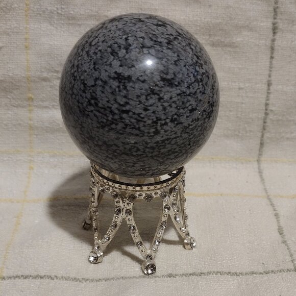 50mm Snowflake Obsidian Sphere - Picture 5 of 6